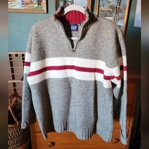 GAP Gray and Red Women's Sweater